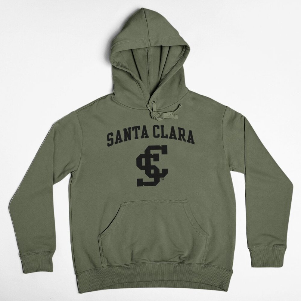 NEW Santa Clara Broncos Arch Name Pullover Fleece Hoodie MILITARY ARMY GREEN